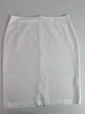 St. John Clean White Pencil Skirt